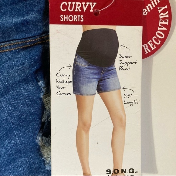 S.O.N.G maternity curvy jean shorts - Picture 8 of 8
